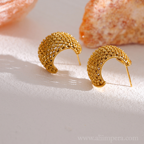 Boucles d'oreilles en acier inoxydable 18k